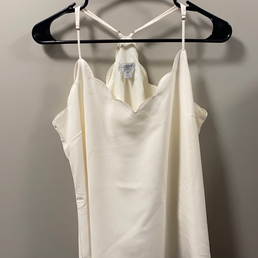 J. Crew Scalloped Ivory Tank